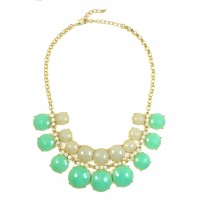 ‘Eunomia’ Mint Mirrored Faceted Stone Necklace 